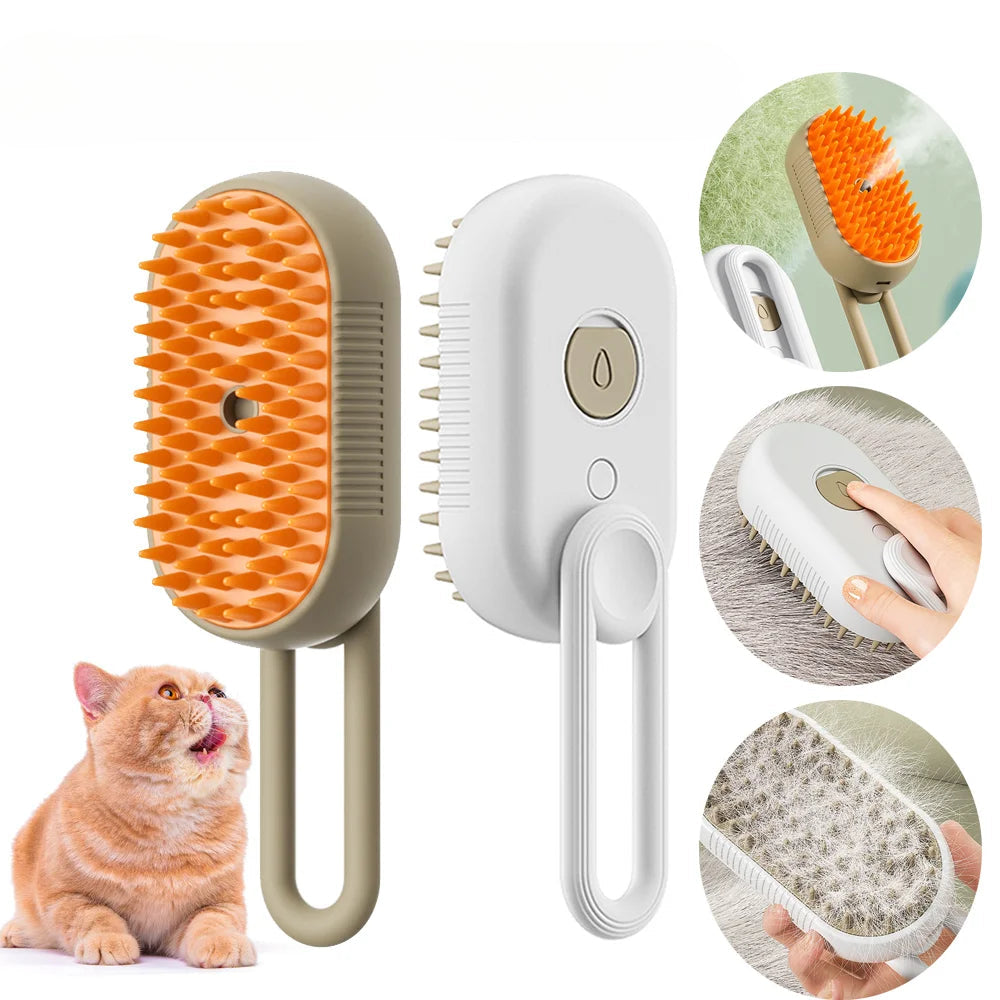 Steam Spray Pet Grooming Brush