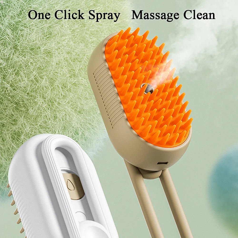 Steam Spray Pet Grooming Brush