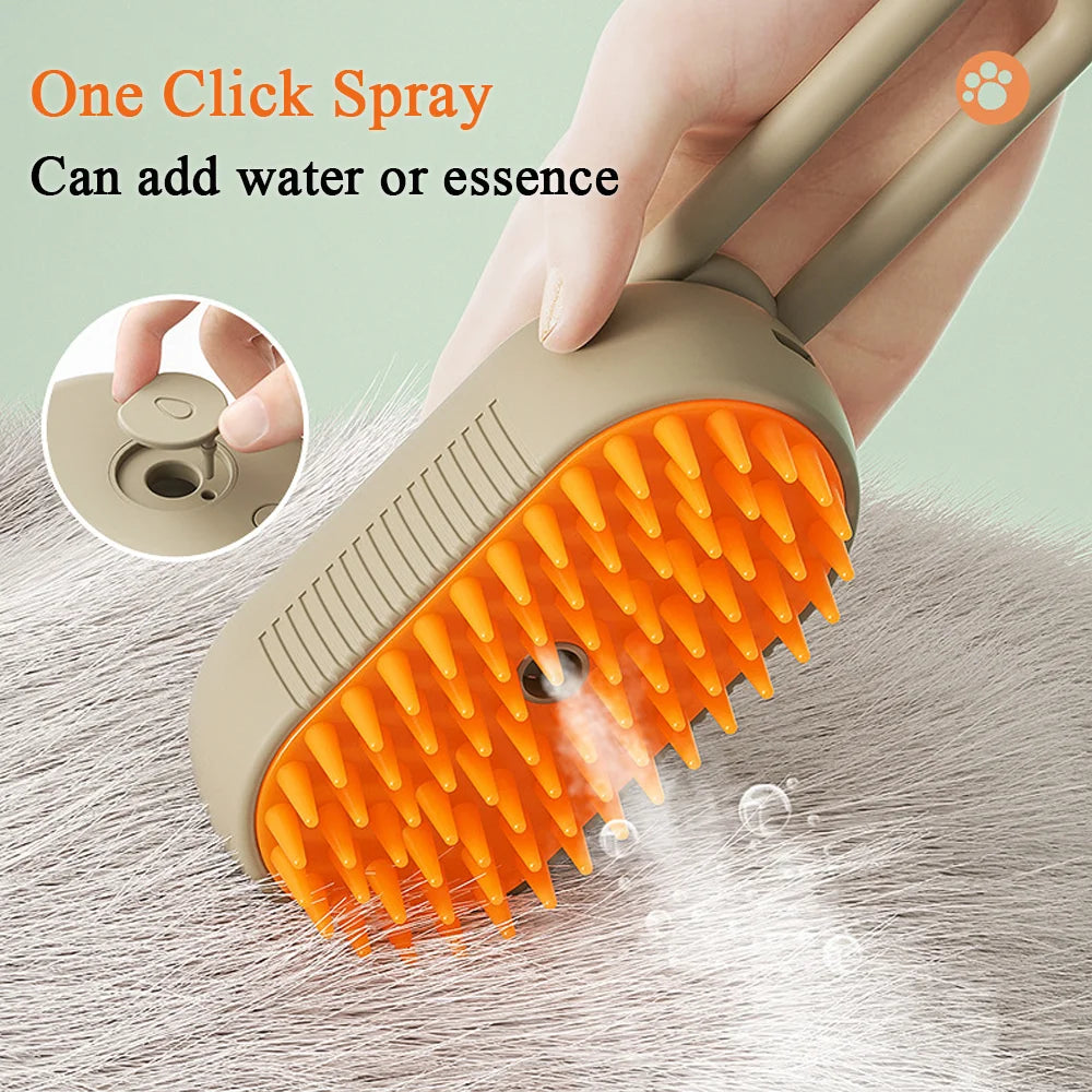 Steam Spray Pet Grooming Brush